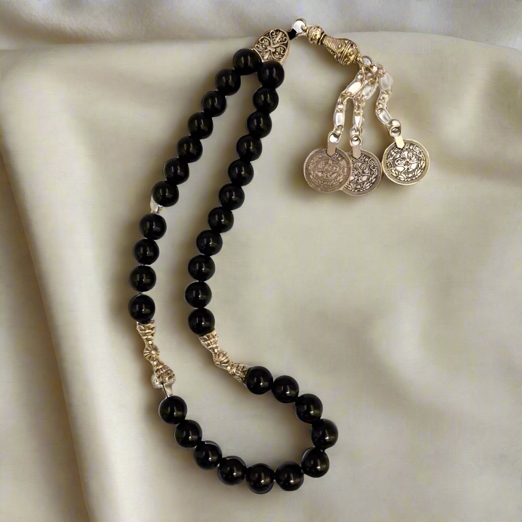 Black Stone Worry Beads Prayer Beads
