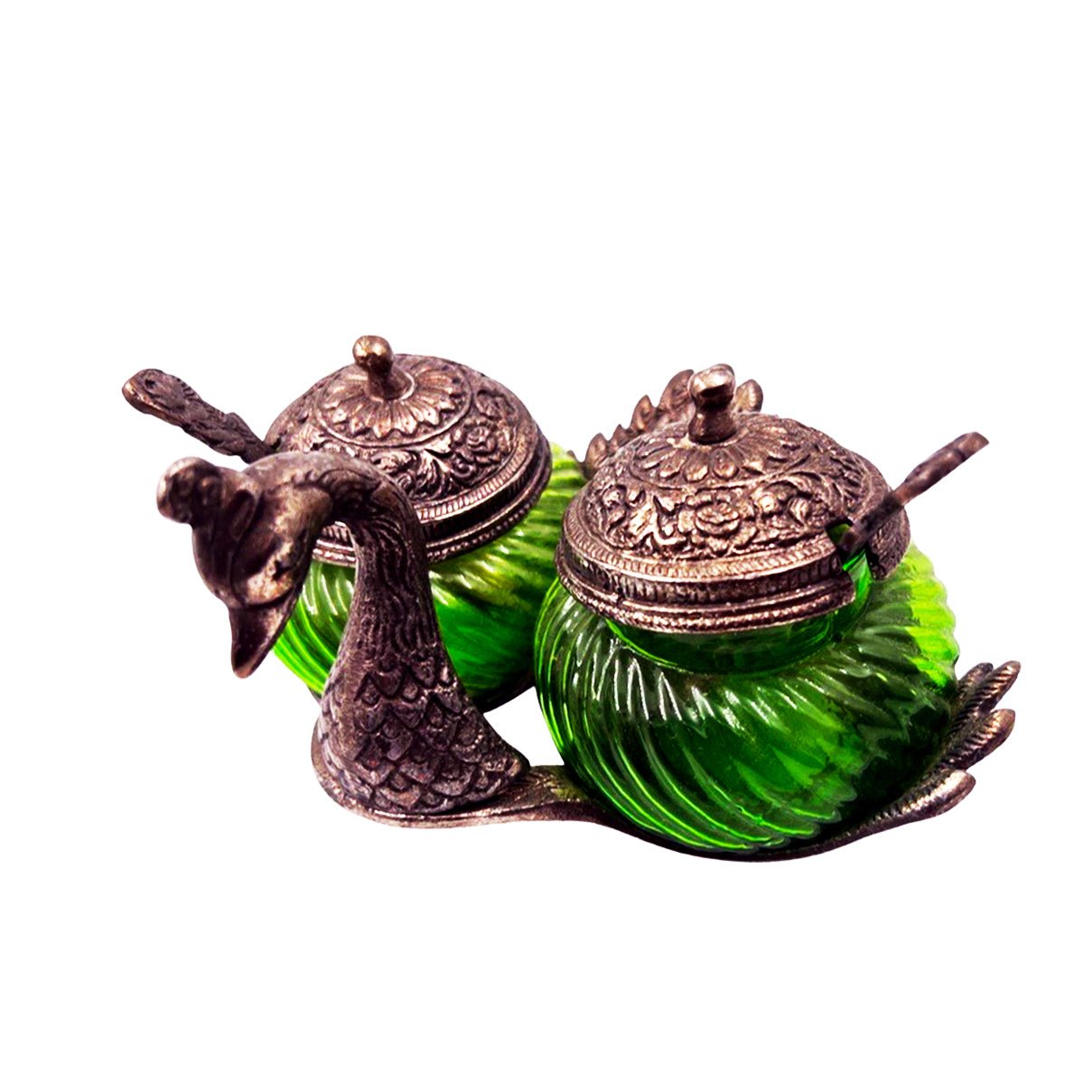 Double Duck Sugar canister Vintage White Metal