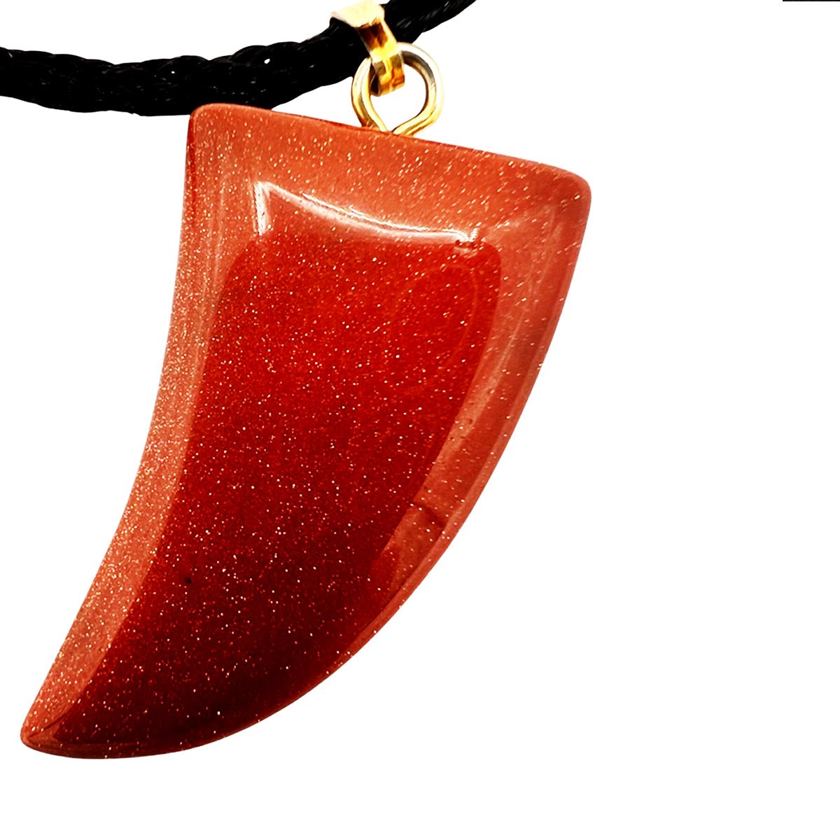Gemstone Golden Stone Wolf Fang Necklace