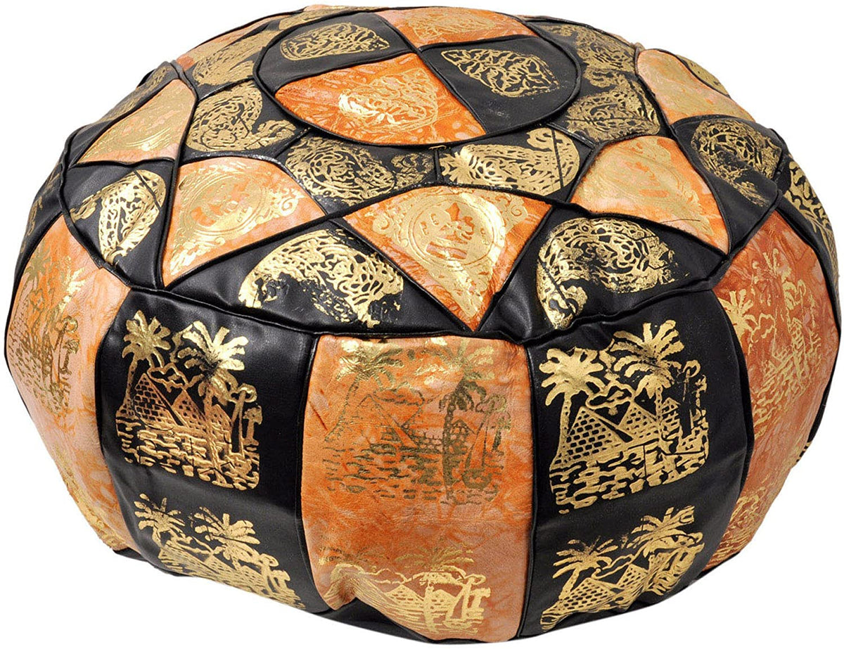 Genuine Leather Pouf Cushion