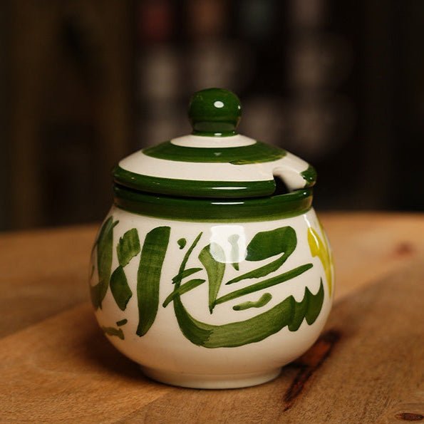 Green Ceramic Pottery Set Handmade in Jordan
