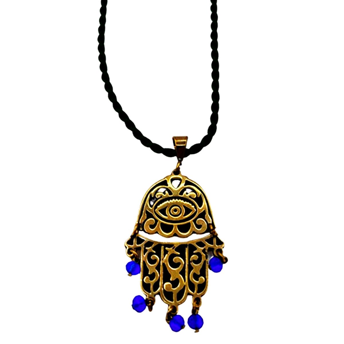 Hamsa Necklace Brass