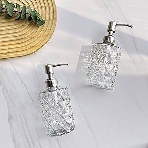 Luxury Glass Soap Dispenser with Stainless Steel Pump