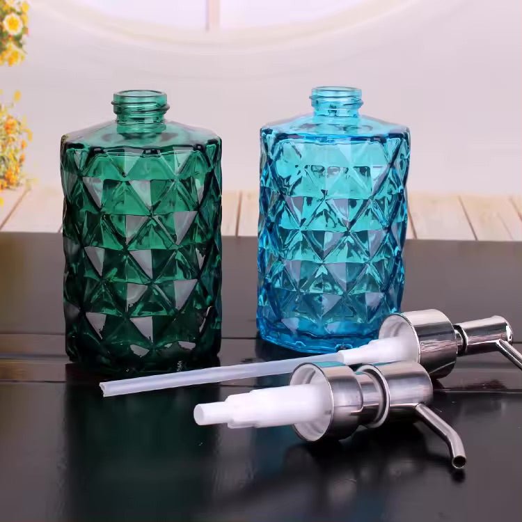 Luxury Glass Soap Dispenser with Stainless Steel Pump