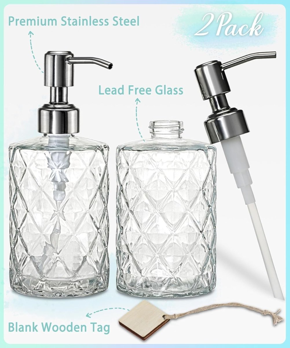 Luxury Glass Soap Dispenser with Stainless Steel Pump