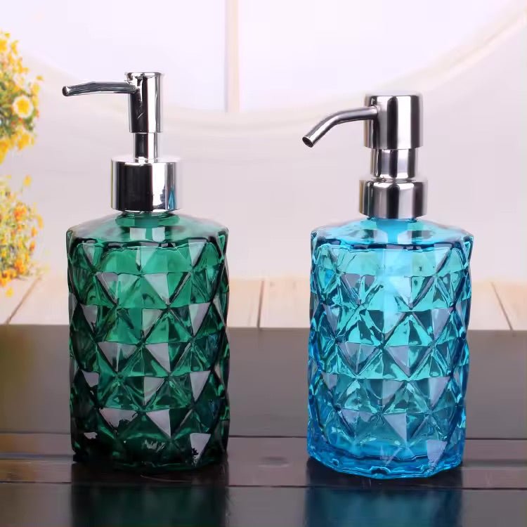 Luxury Glass Soap Dispenser with Stainless Steel Pump