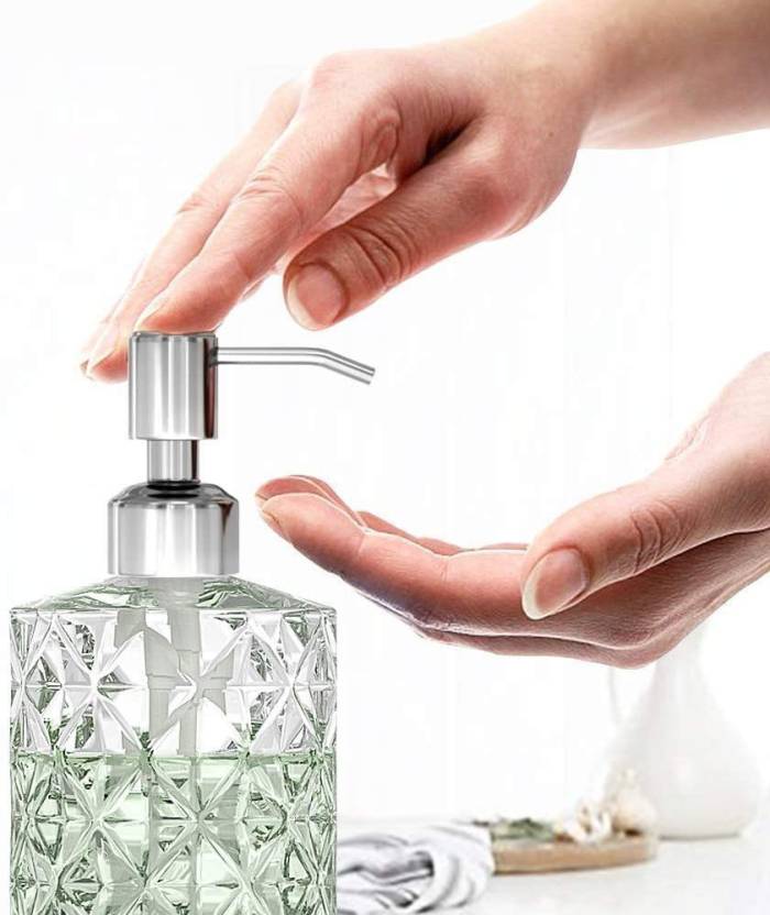 Luxury Glass Soap Dispenser with Stainless Steel Pump