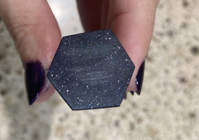 Natural Crystal Blue Sandstone Hexagonal