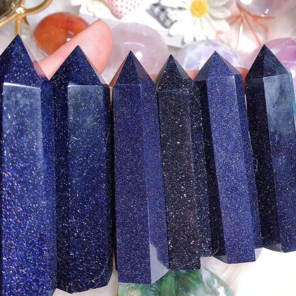 Natural Crystal Blue Sandstone Hexagonal