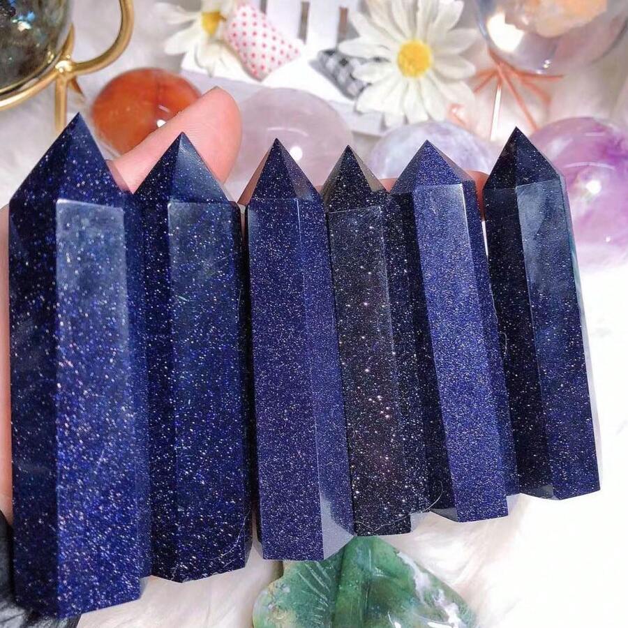 Natural Crystal Blue Sandstone Hexagonal