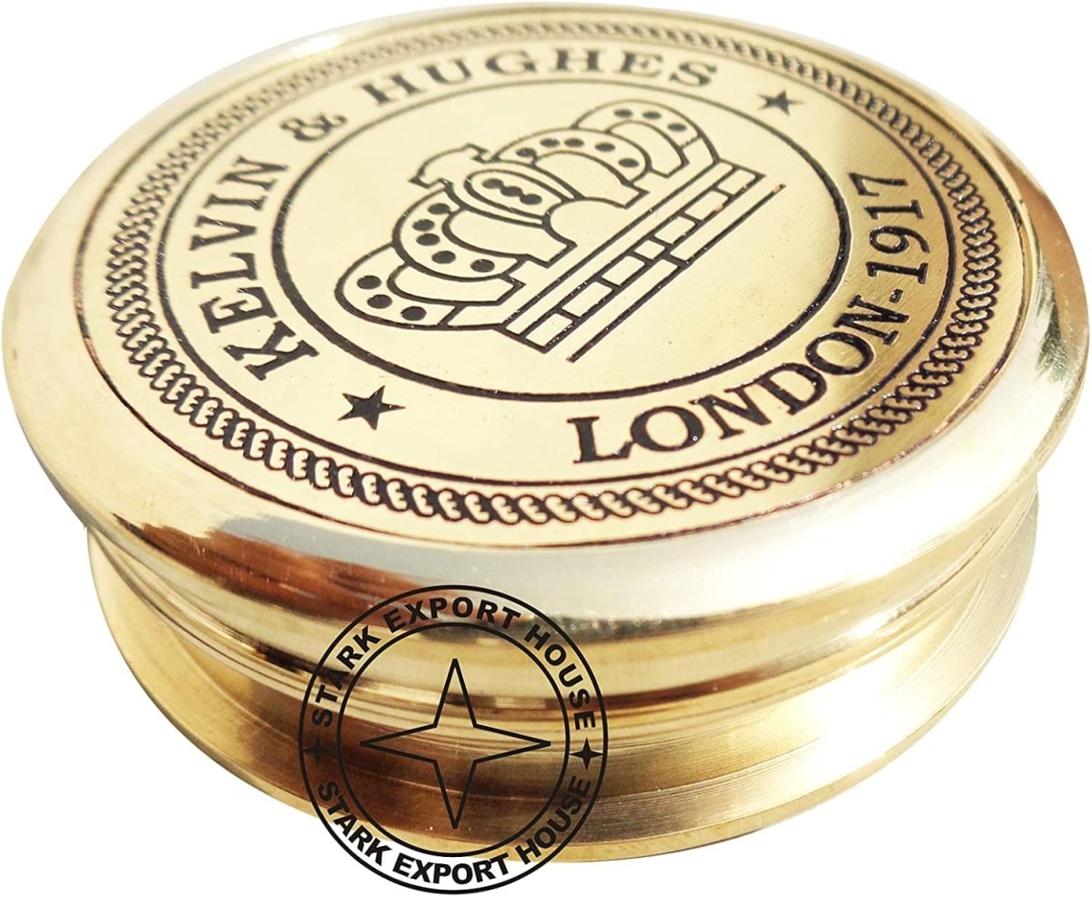 Solid Brass Antique Sundial Compass Kelvin & Hughes London(1917)