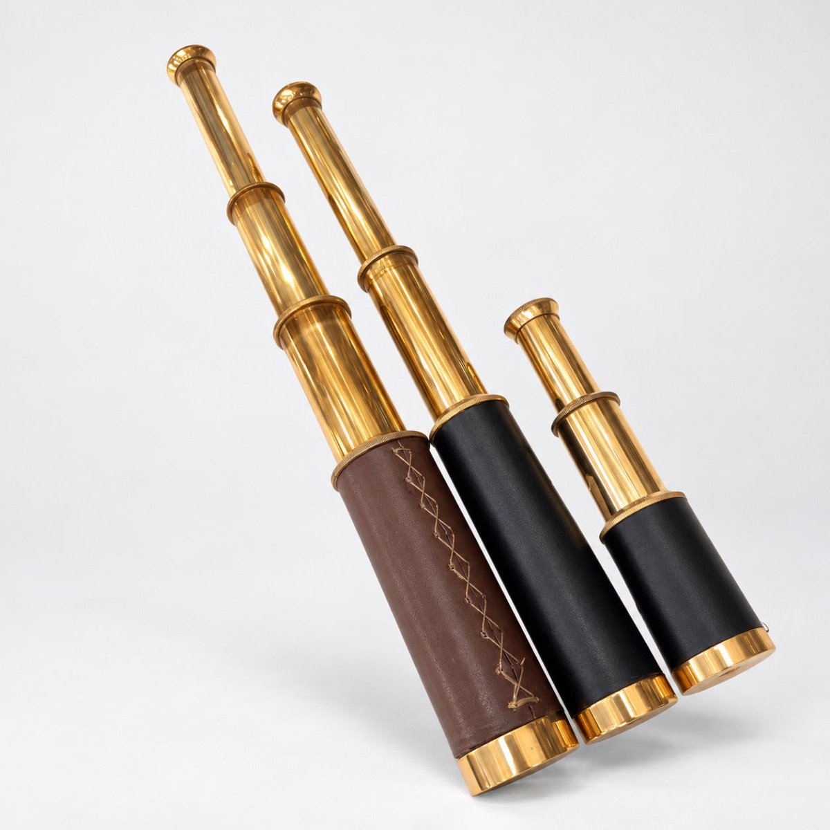 Solid Brass Telescope Leather Portable
