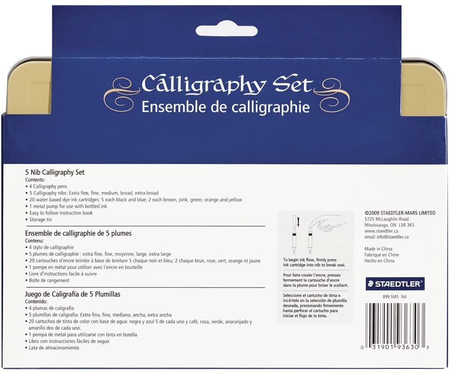 STAEDTLER calligraphy pen set, Complete 33 piece tin, ideal for all skill levels
