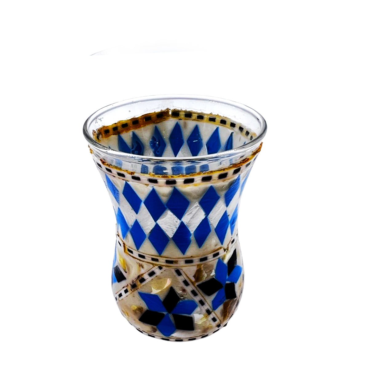 Tea Glass Mosaic Mother Pearl Mosaics Blue