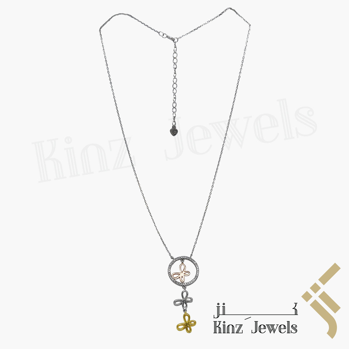 Sterling Silver Three Butterfly Necklace Gold Vermeil