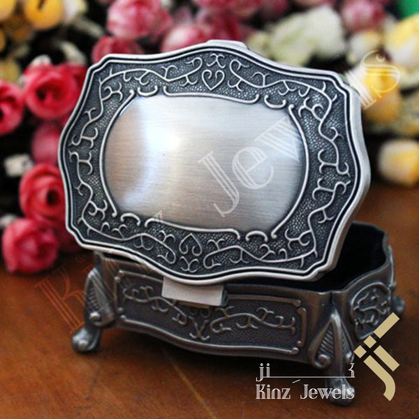 Personalized Vintage Jewelry Box High Quality Alloy Antique Velvet Fancy
