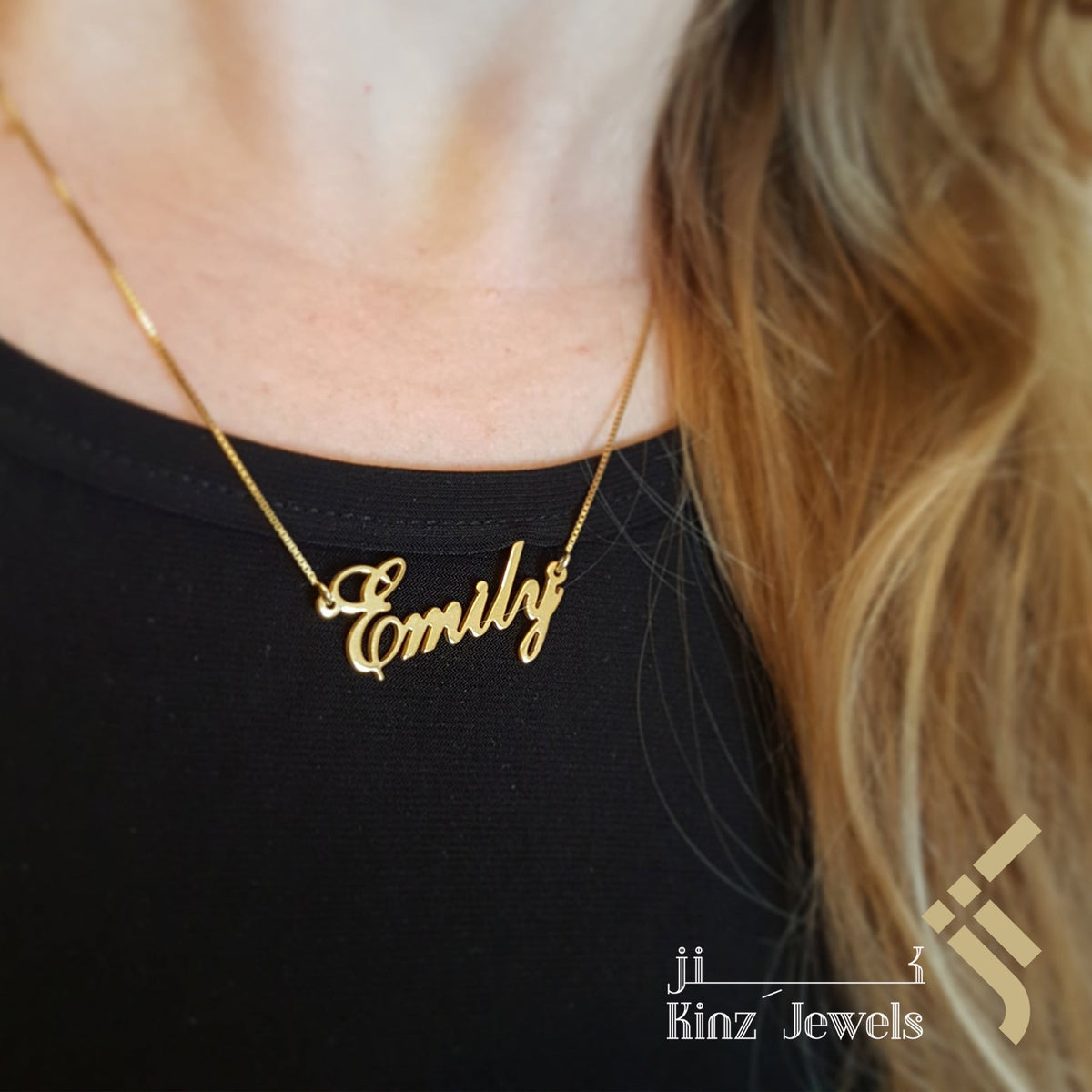 High Quality Sterling Silver necklace Custom Name Rhodium Vermeil - Arabic or English