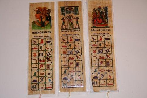 Egyptian Papyrus Paper Set of 10 Bookmarks Book Marks History Educational Set.