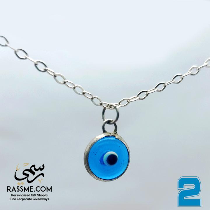 Simple Silver Evil Eye Necklace