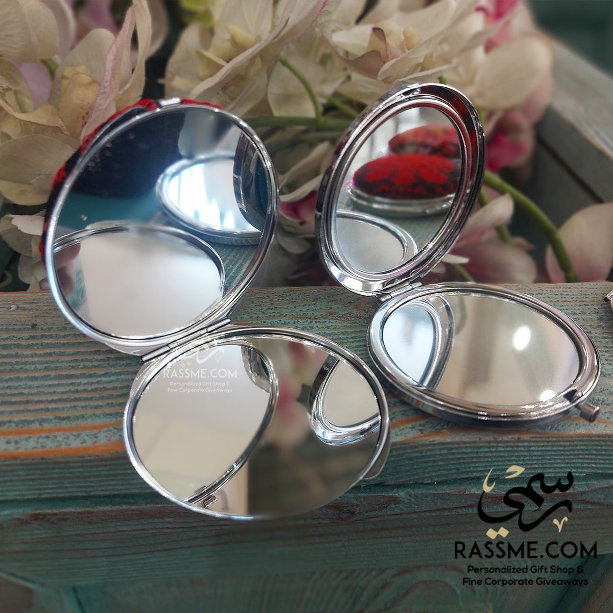 Personalized Portable Embordered Handbag Mirror