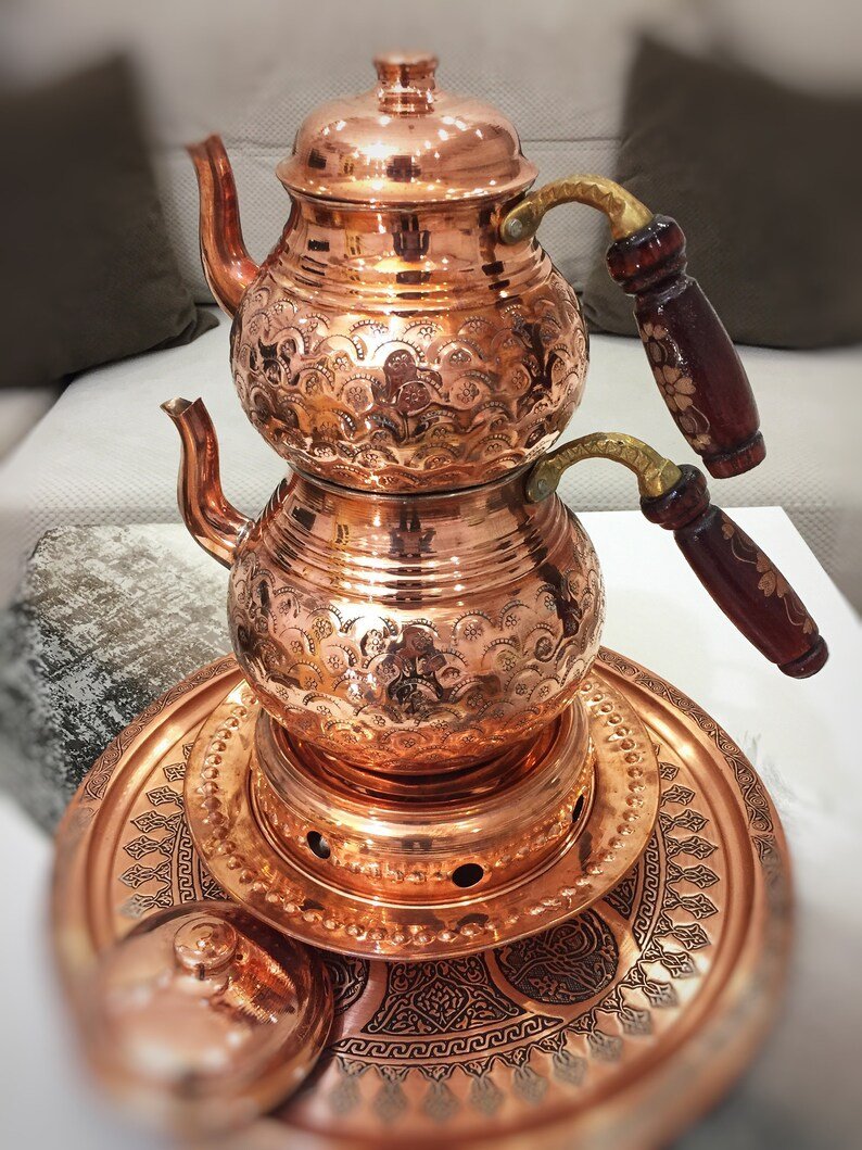 Handmade Copper Kettle, Vintage Style Tea Kettle, Herbal Teapot, Coffee Pot Samovar سماور