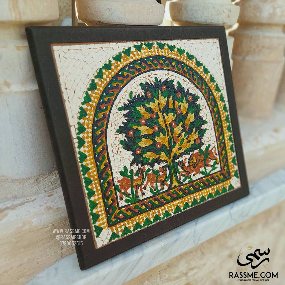 Real Stones Mosaics Tree Of Life Wooden Frame Handcrafted