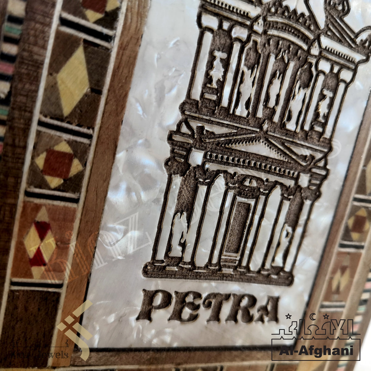 Afghani - Handcrafted Wooden Arabian Mosaics with Mother Of Pearl Petra Box