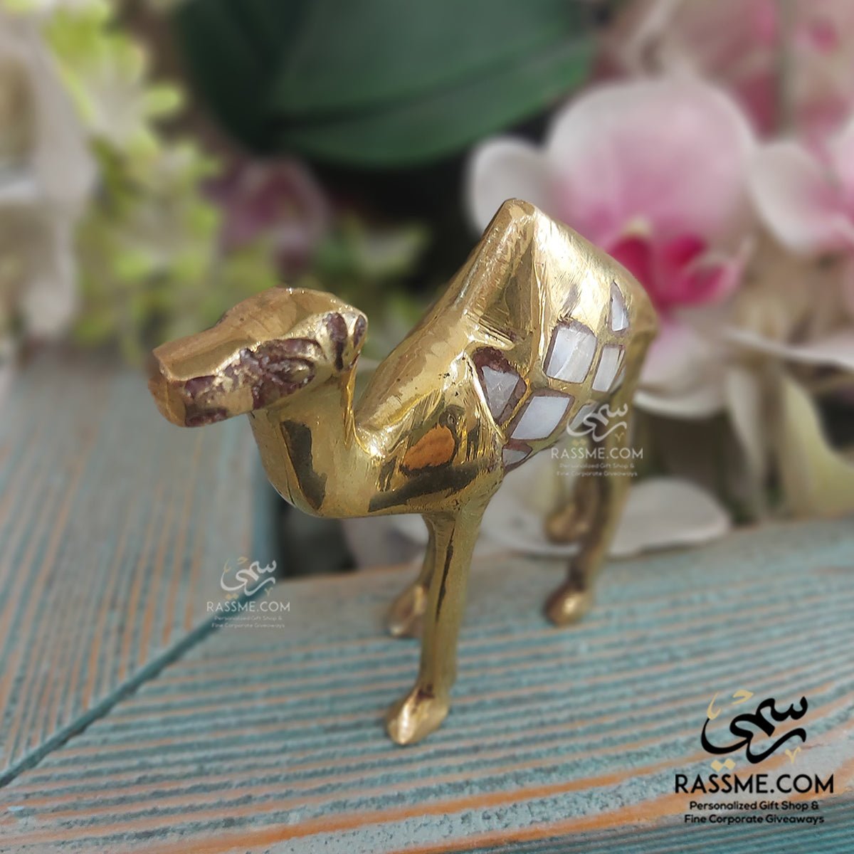 Small Brass Camel With Mother Of Pearl - Rassme