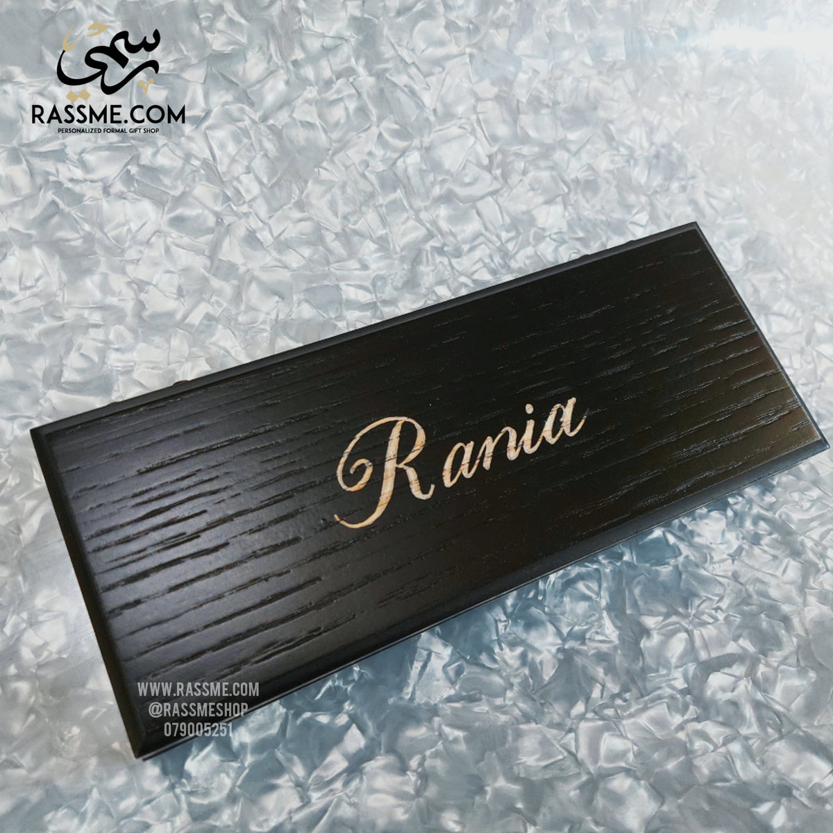 High Quality Black and Silver Pen Set With Elegant Wooden Box - Free Engraving