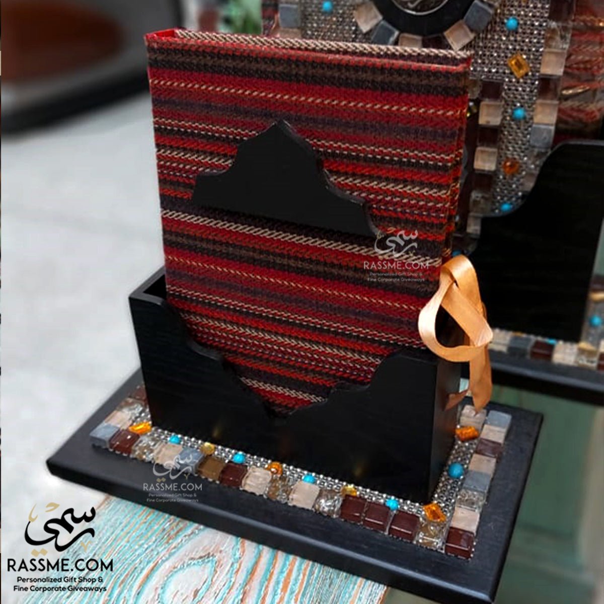 Customized Premium Wooden Mosaics Stand with Quran