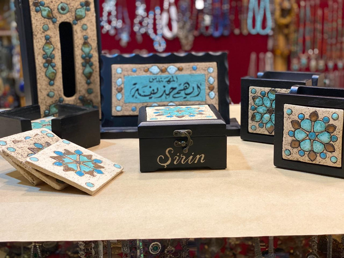 Desk Name Sign Set Nabatean Handmade - طقم مكتب في الاردن