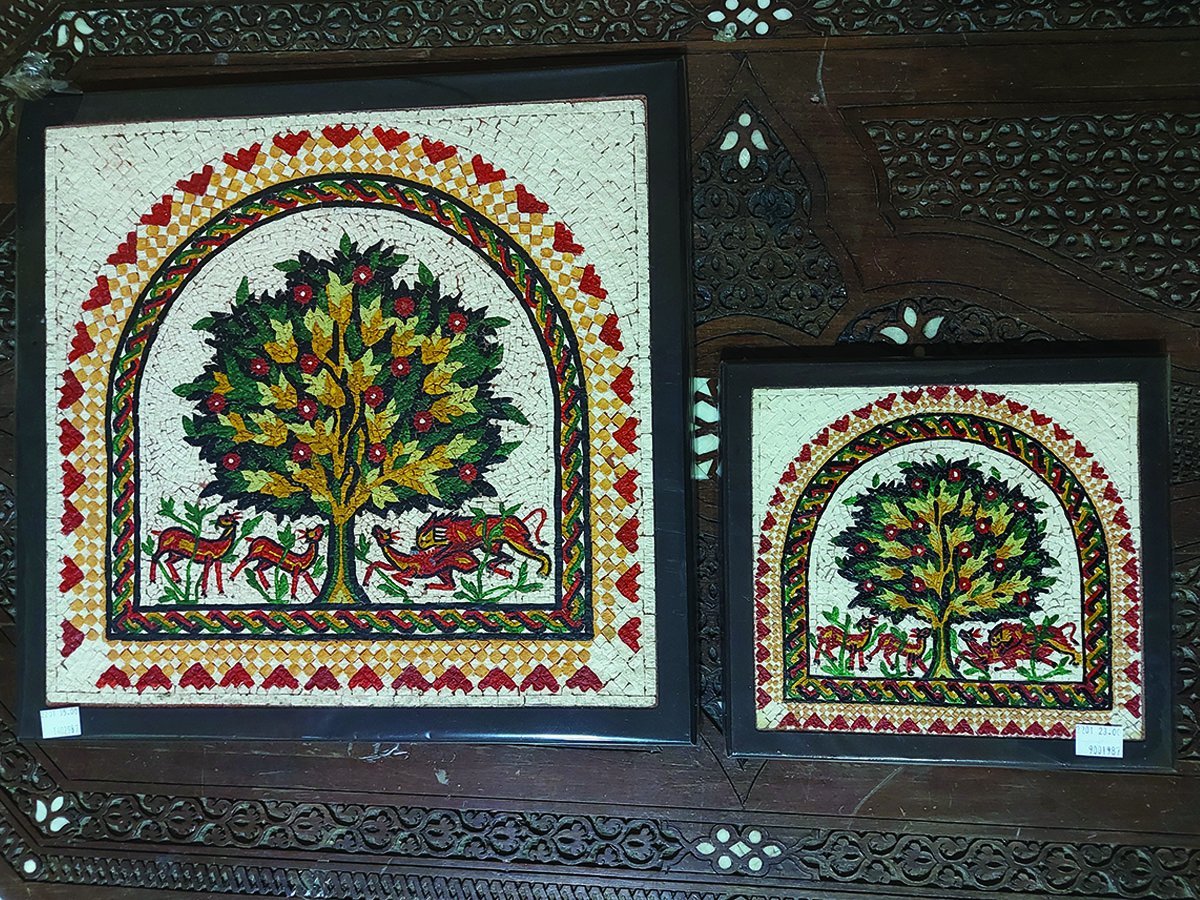 Real Stones Mosaics Tree Of Life Wooden Frame Handcrafted