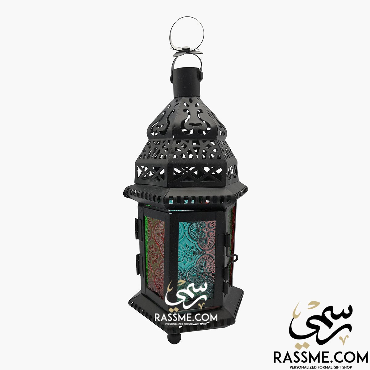 Candle Regular Arabian Glass Lantern Desk