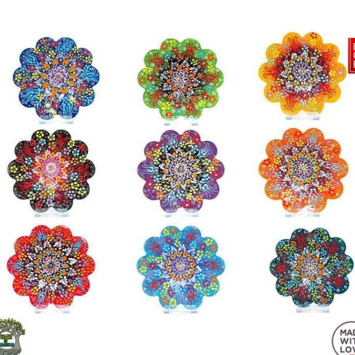 Ceramic Coaster Wall Dishes, Ceramic Tile Trivet, Hot Pad, Kitchen Decor hanging