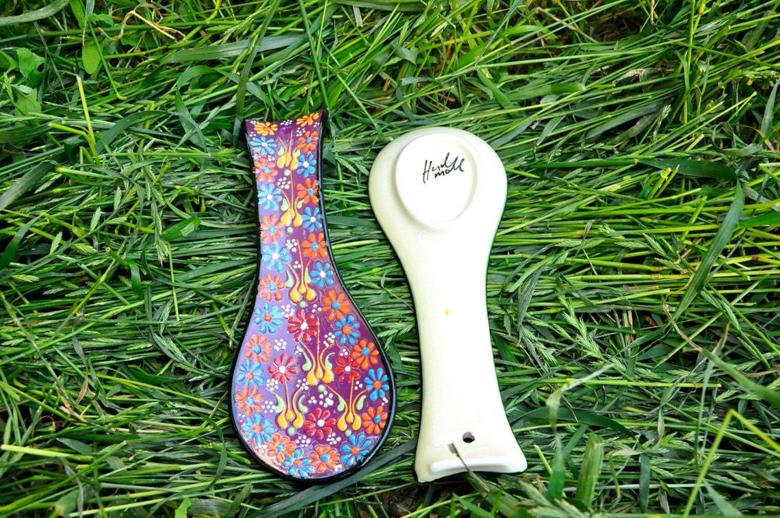 Ceramic Spoon Rest Tile Rack Pottery Spoon Holder Rack Kitchen