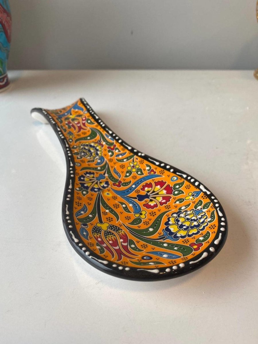 Ceramic Spoon Rest Tile Rack Pottery Spoon Holder Rack Kitchen