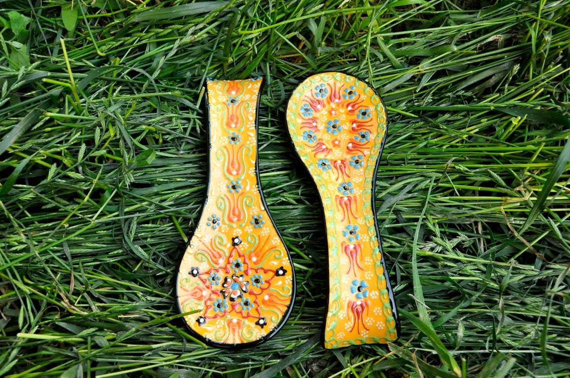 Ceramic Spoon Rest Tile Rack Pottery Spoon Holder Rack Kitchen