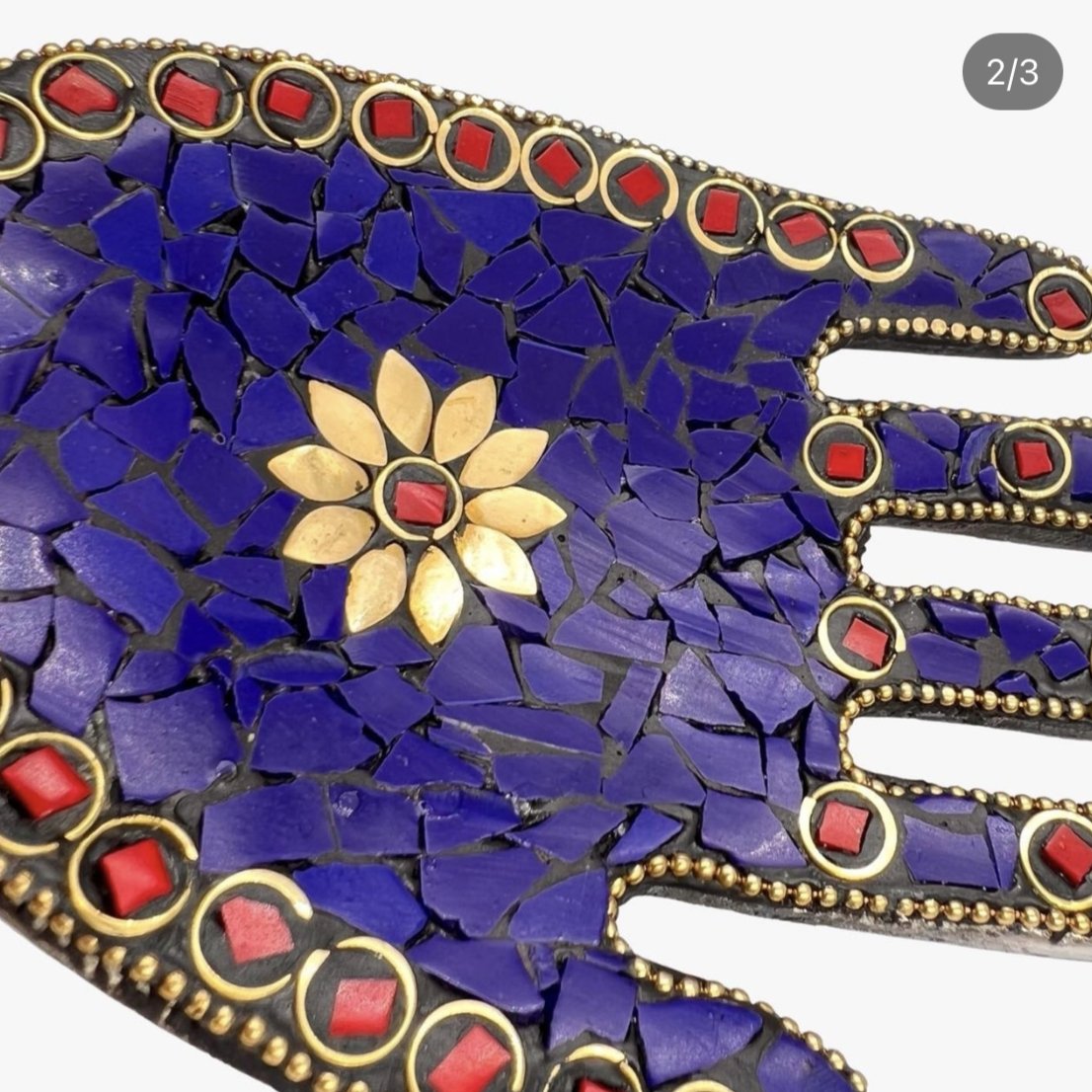 Hand Palm Hamsa Khamsa Incense Stick Holder Tray Gemstone Ash Catcher