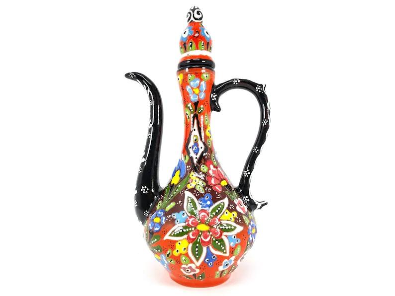 Handmade Handprinted Turkish Ceramic Ewer Pitcher Vase Home Decor