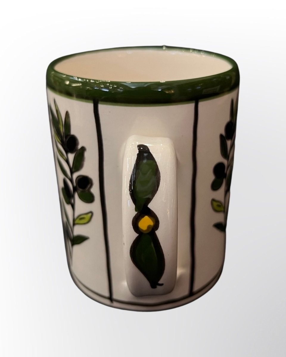 Handmade Palestinian Mug Dome Of The Rock Ceramic Floral Pottery