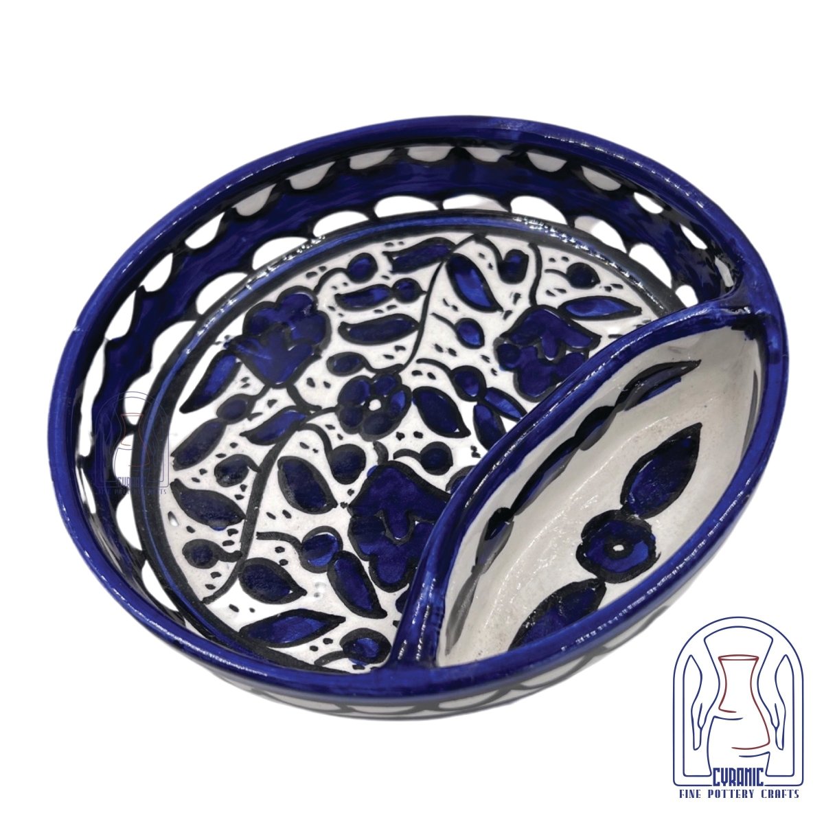 Hebron ceramic pottery Divided plate Zaitoun