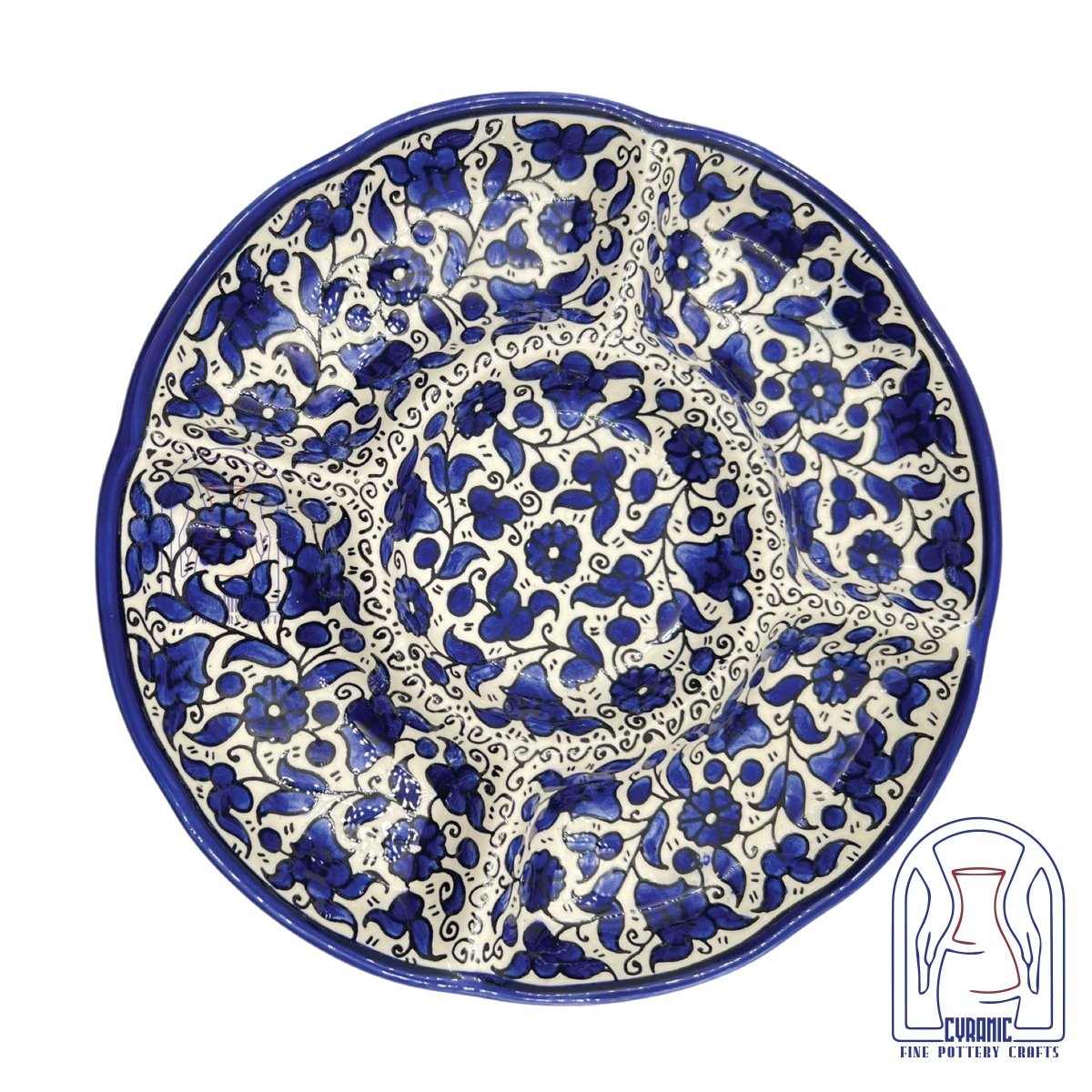 Hebron ceramic pottery Plate Divided