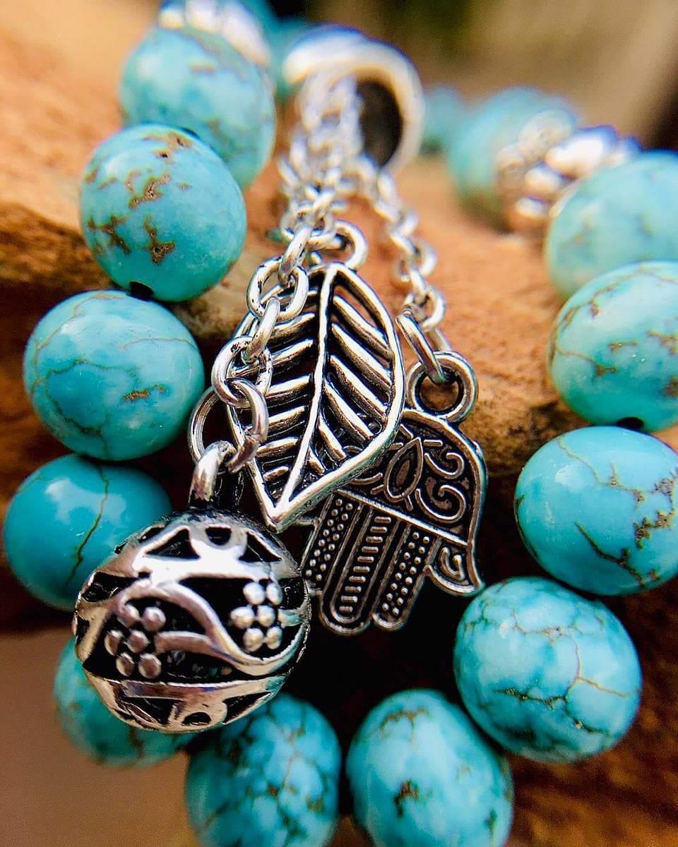 High Quality Turquoise Prayer Beads and Hand Calligraphy Wooden Nabataeans Box Set