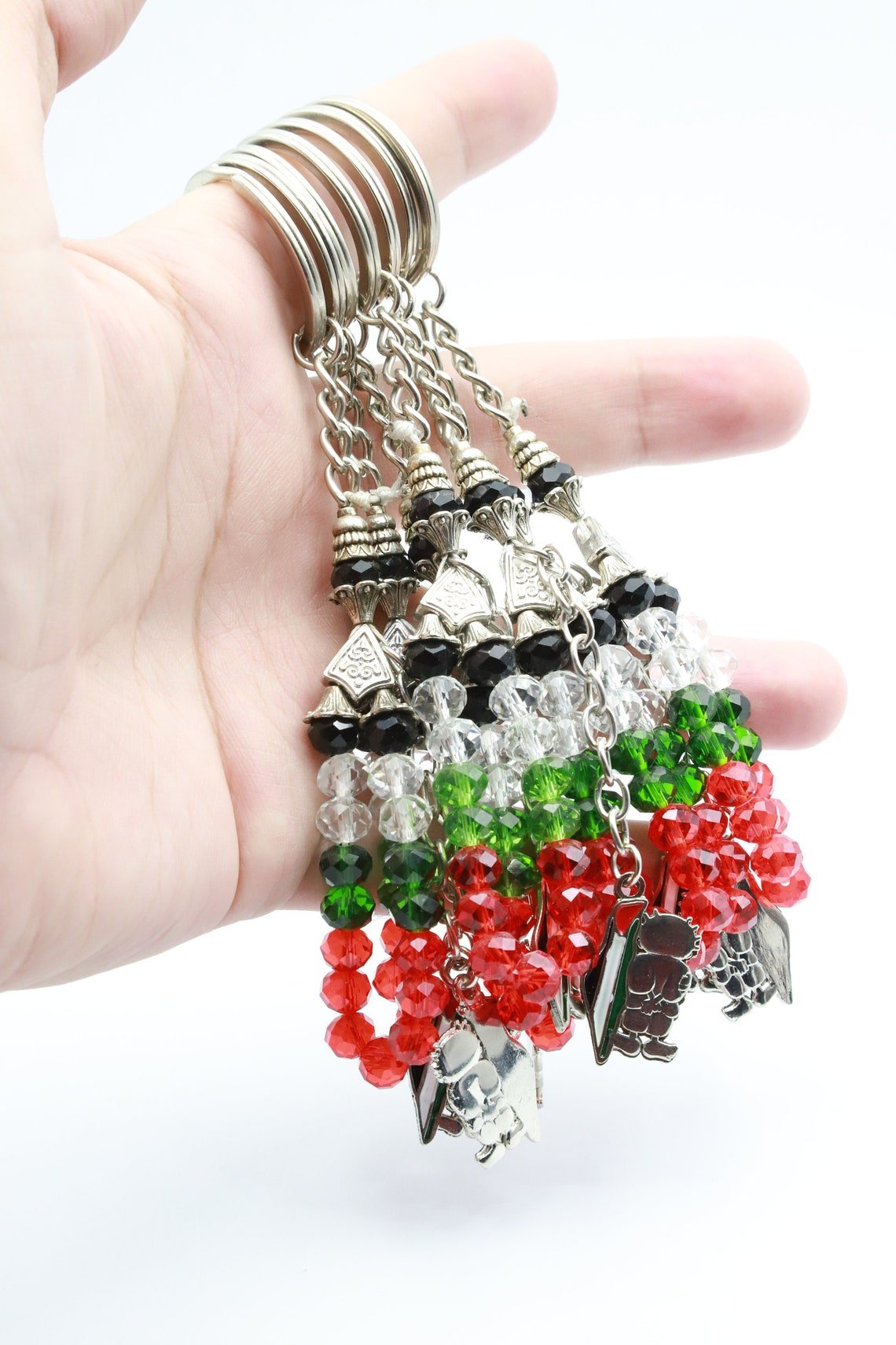 Palestine Key chain Beads - Palestine map - Palestine Flag
