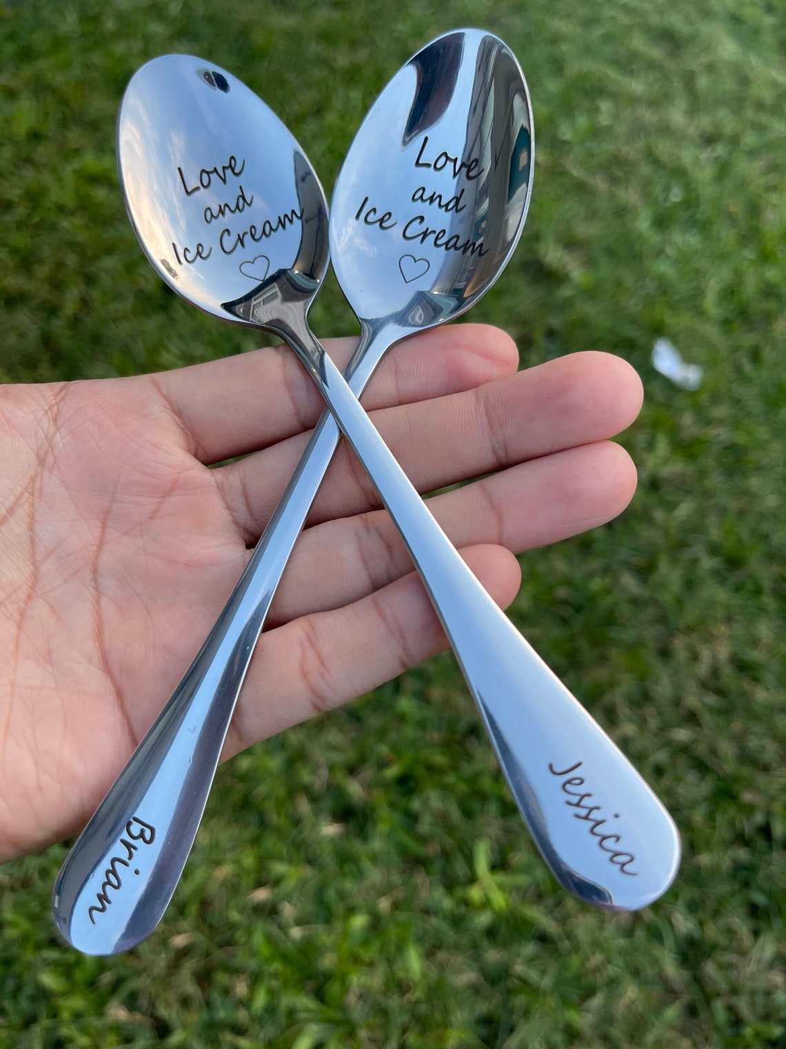 Personalized Silver Spoon Custom Silver Fork Teaspoon Engraving