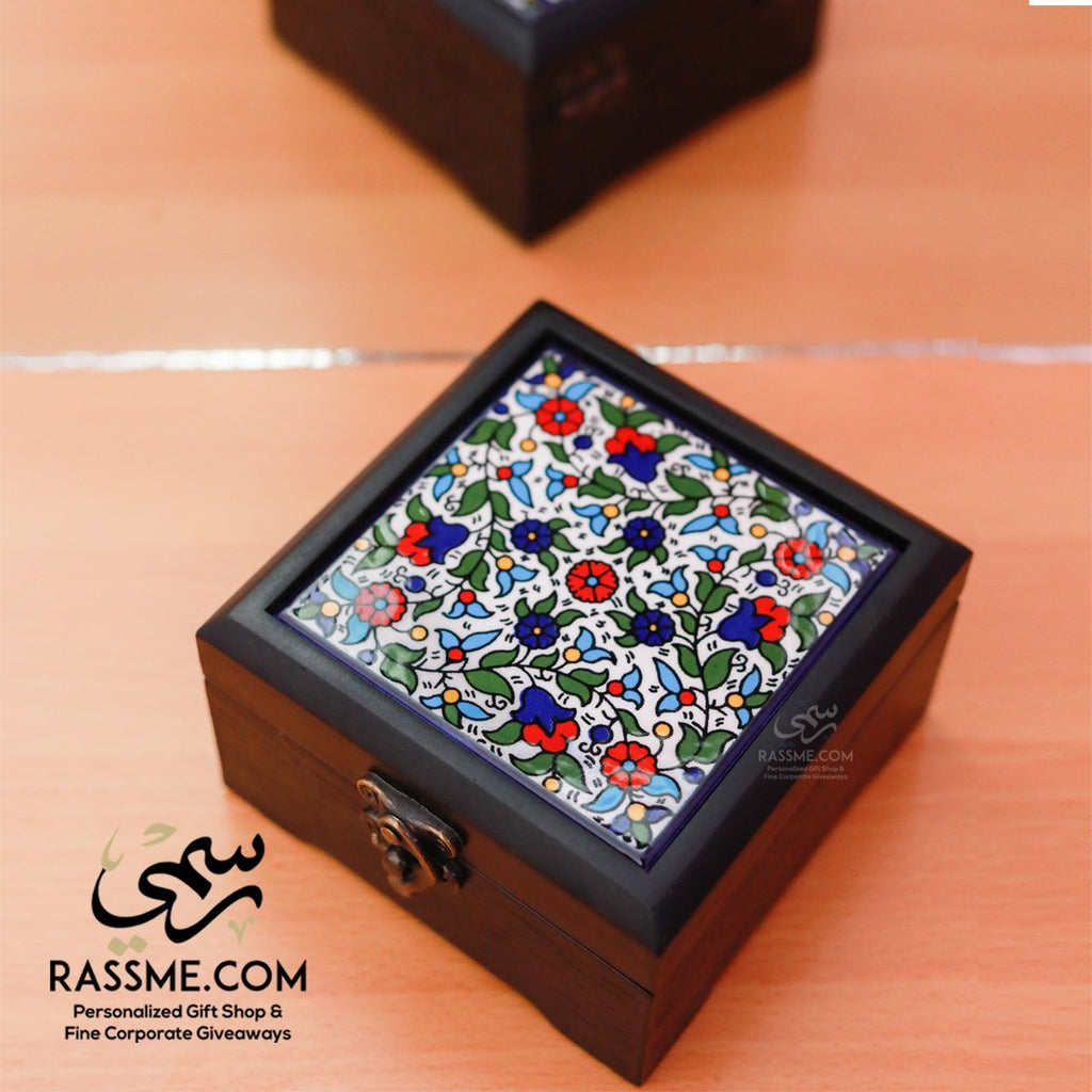 Personalized Hand Colored Ceramic Wooden Box
