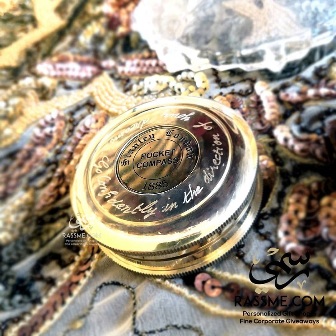 Personalized Polished Solid Brass Compass