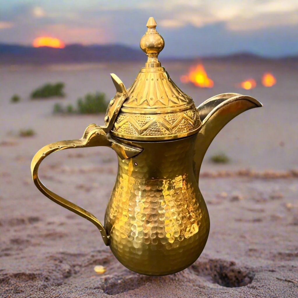 Pure Copper Solid Brass Arabian Coffee Pot Dalleh دلة قهوة
