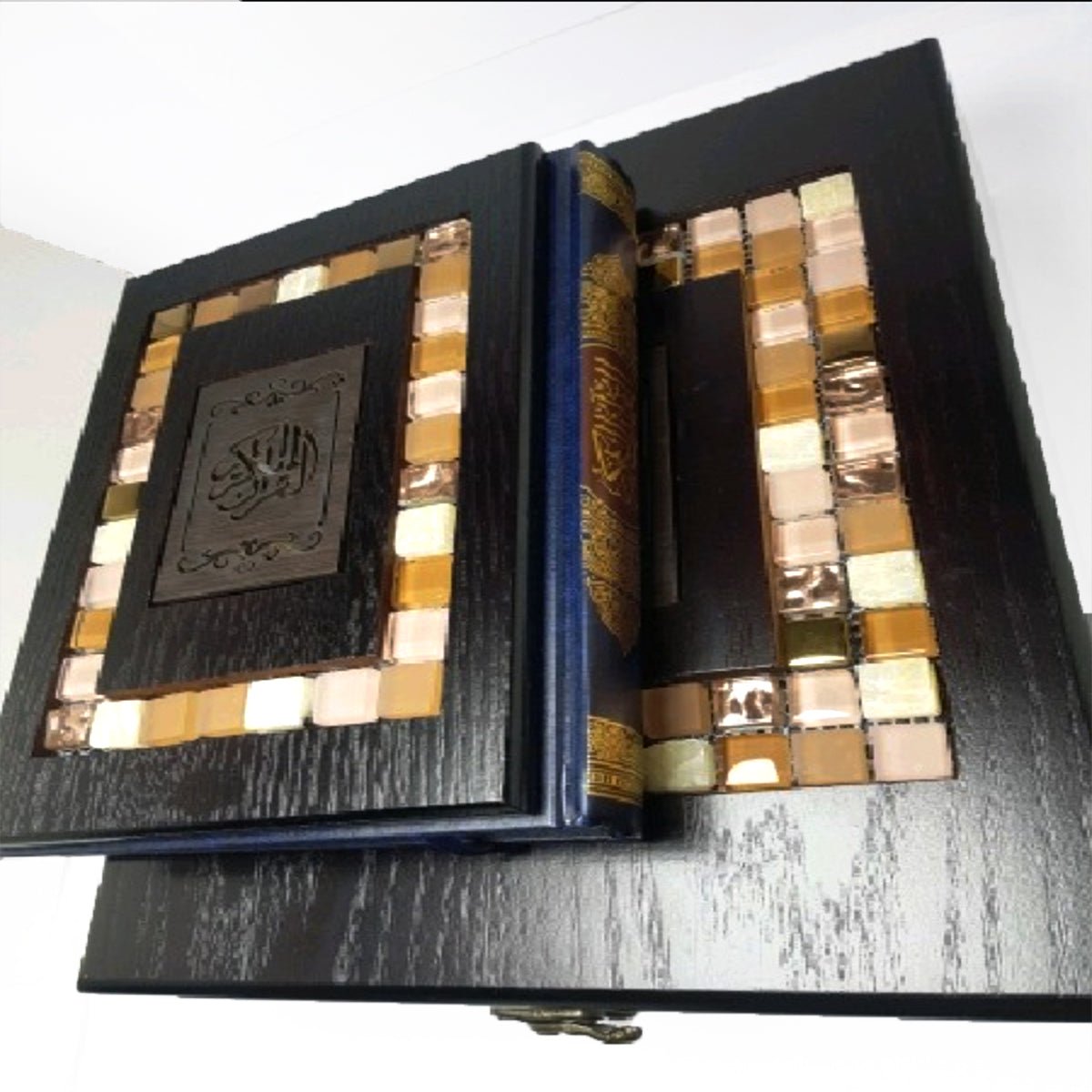 Large Wooden Oak Mosaics Quran Box