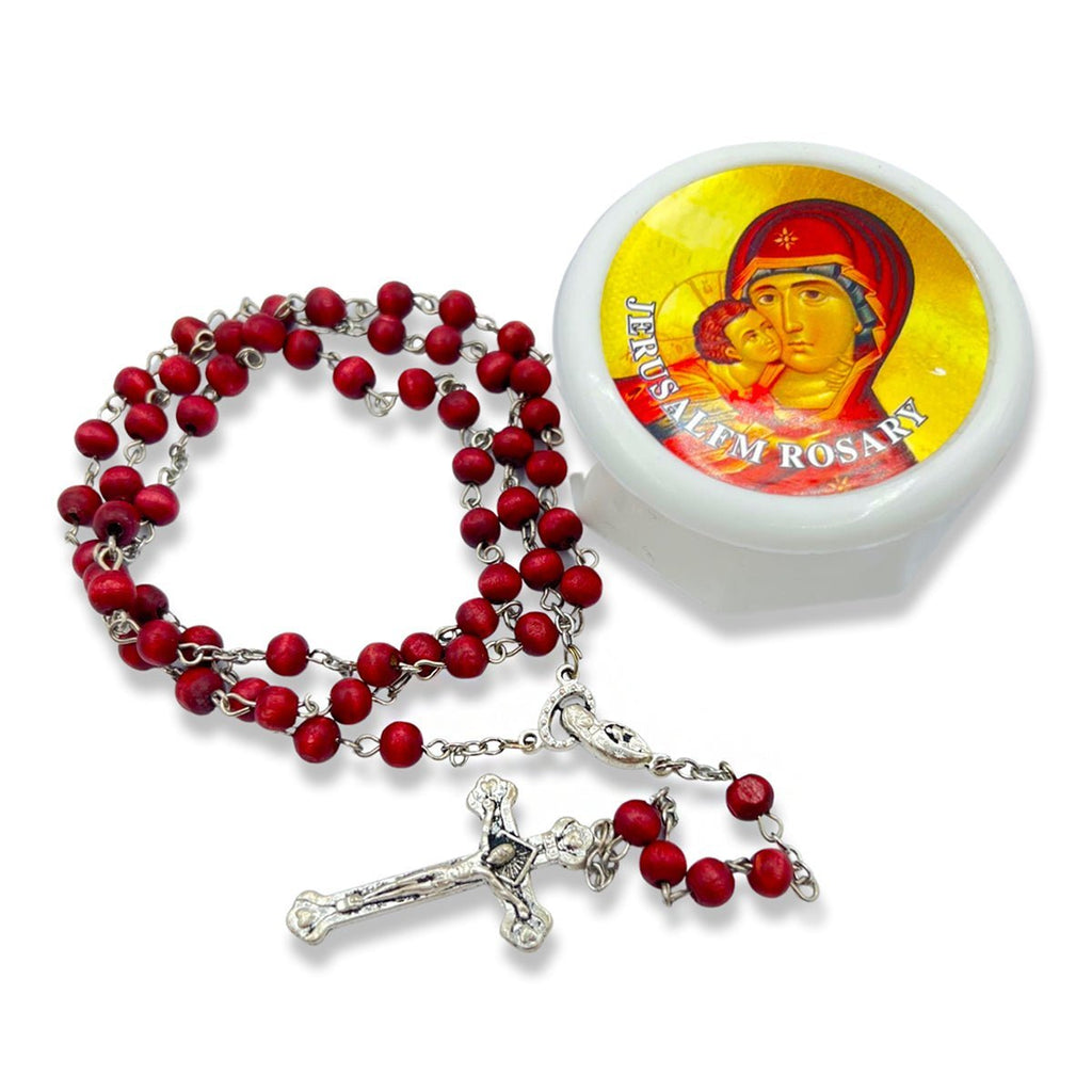 Rosary Beads Scented Rose Wood With Holy Sand